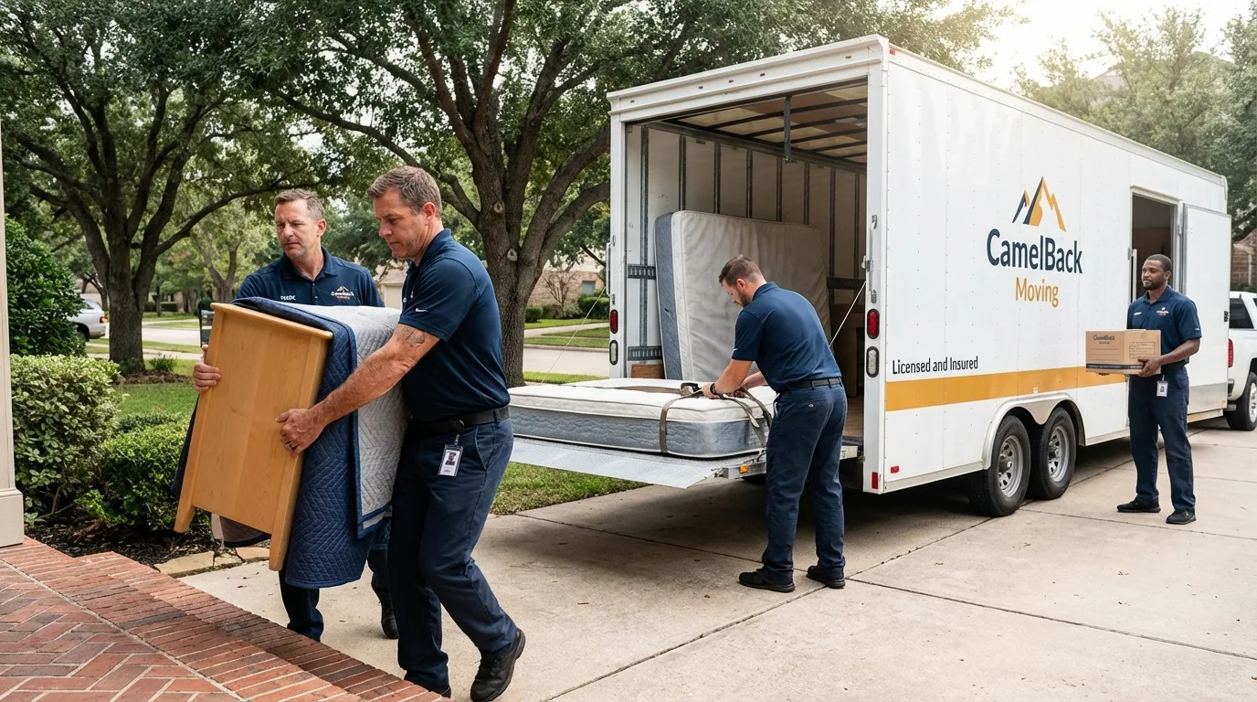 Crew loading residential truck for cross-state move from Maplewood, NJ
