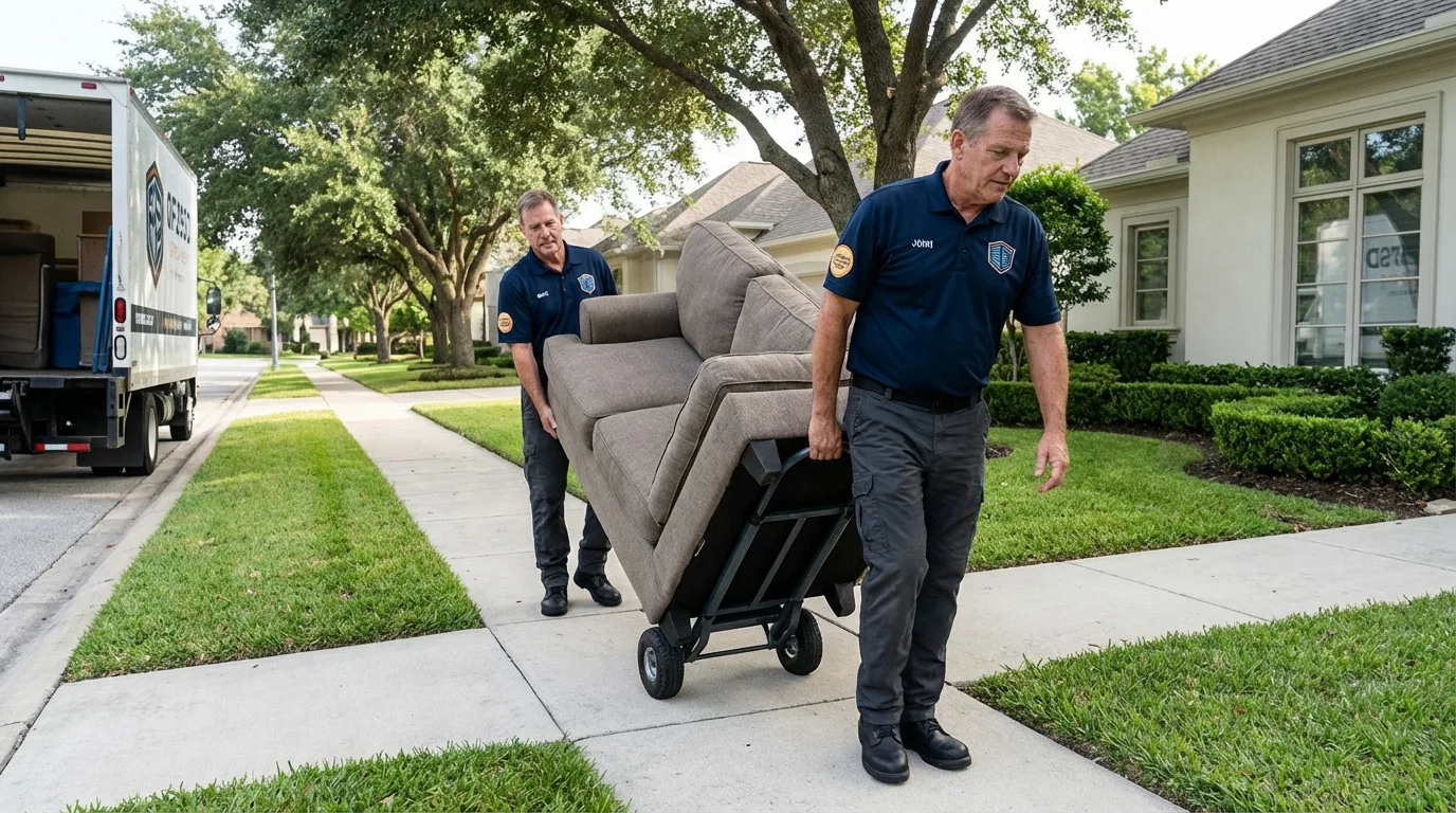 Local residential moving crew loading furniture in Maplewood, NJ